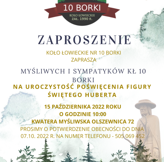 Zaproszenie Koła Łowieckiego nr 10 Borki
